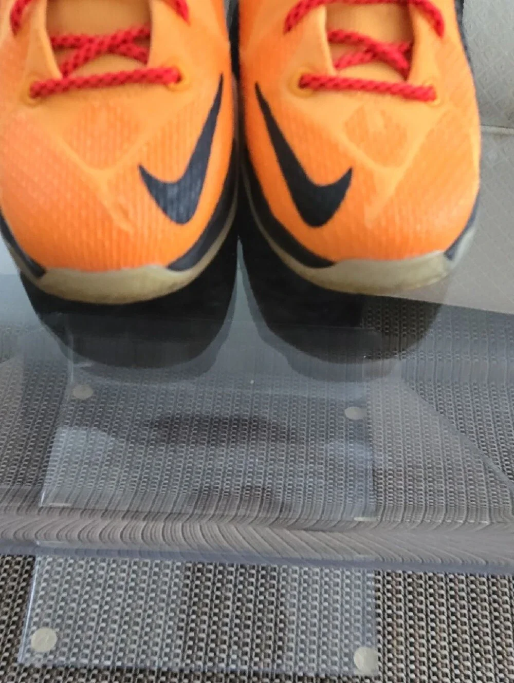 Nike Lebron James 12 CLE Youth Orange and Red Athletic Shoes - Lightweight
